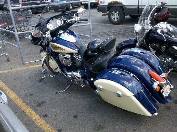 Blue Indian Motorcycle