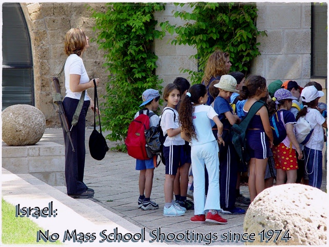 Teacher in Israel with Kids and Rifle