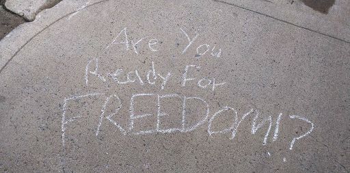 Sidewalk chalk message