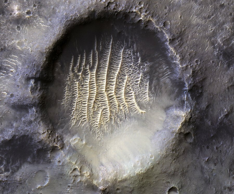 Dune-Filled Crater on Mars