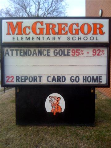 school sign