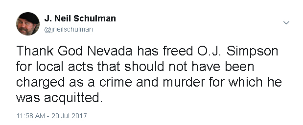 O.J. Freed Tweet